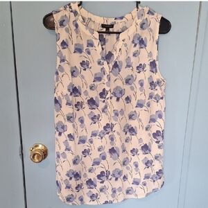 Talbots Blue and White Floral Blouse